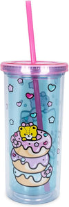Vaso con Tapa y Carrizo Hello Kitty Dona