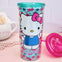 Vaso con Tapa y Carrizo Hello Kitty Lazos