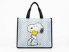 Bolsa ecológica de snoopy mediana blanca con puntos negros