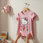 Franela Sueter Tshirt Hello Kitty Rosa con Corazones Niña