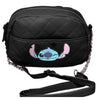 Cartera Stitch Negro y Cadena Plateada
