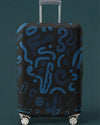 Protector de Maleta azul con doodles