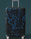 Protector de Maleta azul con doodles
