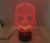 Lámpara de mesa de noche 3D de Darth Vader con luz LED