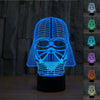 Lámpara de mesa de noche 3D de Darth Vader con luz LED