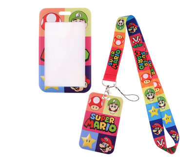 Cinta y porta carnet o llavero Super Mario bros