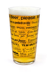 Vaso como pedir una pinta en 26 idiomas