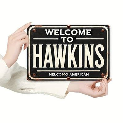 Placa de metal Stranger Things Welcome to Hawkins