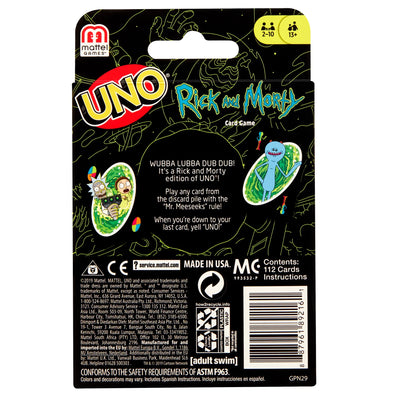 Cartas UNO edición Rick y Morty