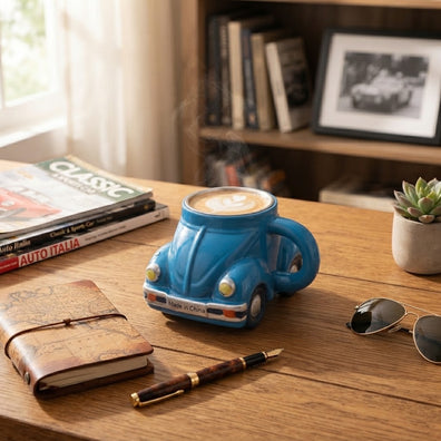 Taza carro beetle azul