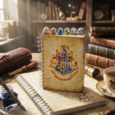 Libreta Harry Potter Hogwarts Casas y Sombrero Seleccionador