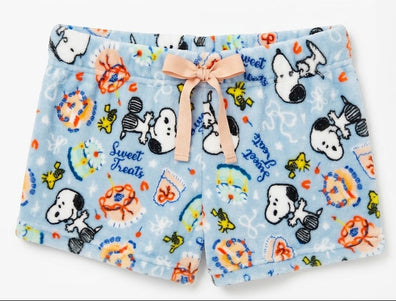 Shorts Snoopy Pijama Celeste y naranja