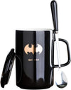 Set Taza Batman Con tapa y Cucharita Dorada