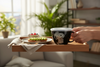 Taza grande con tapa Snoopy Negra