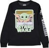 Sueter, franela, tshirt Baby Yoda Negro Star Wars manga larga