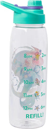 Sirenita Princess Ariel - Botella de agua estilizada con tapa de rosca, 28 onzas, multicolor
