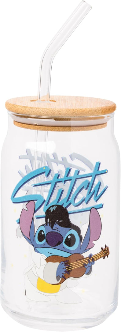 Vaso con Tapa y Carrizo Stitch Elvis