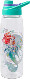 Sirenita Princess Ariel - Botella de agua estilizada con tapa de rosca, 28 onzas, multicolor