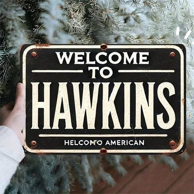 Placa de metal Stranger Things Welcome to Hawkins