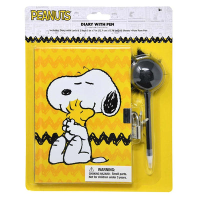 Cuaderno Libreta Diario con candado y Boligrafo Snoopy