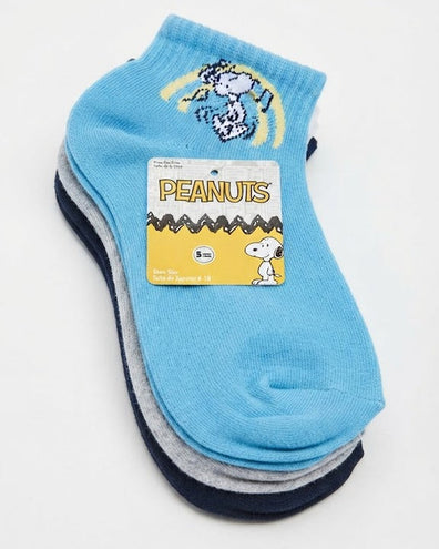 Medias Snoopy cortas 5 Pack Gris/Azul