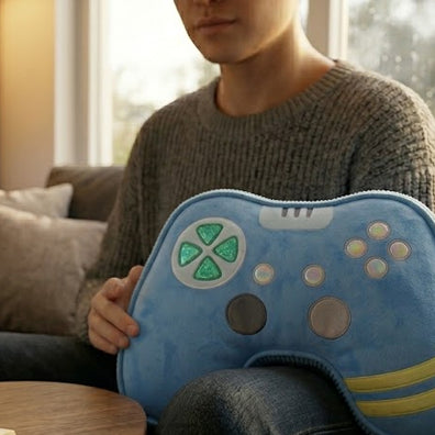 Cojín almohada Control Videojuegos Celeste