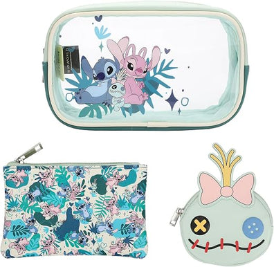 Set de Cosmetiquera Stitch y Angela 3pc