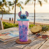 Vaso con Carrizo cara Stitch Celeste y Morado