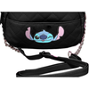 Cartera Stitch Negro y Cadena Plateada