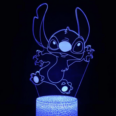 Lampara 3D Stitch Saltando