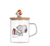 Taza transparente con tapa Snoopy