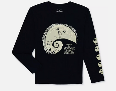 Sueter, Franela, Tshirt The Nigthmare Before Christmass para niños brillo en la oscuridad
