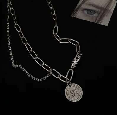 Collar harry potter Plateado 9 3/4