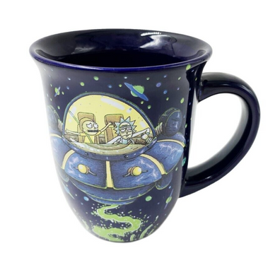 Rick and Morty Spaceship Googus Taza de cerámica de 14 onzas