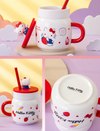 Taza Sanrio Hello Kitty con tapa de goma y carrizo