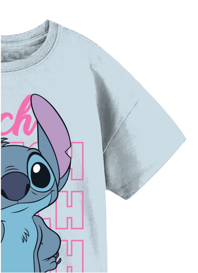 Franela, sueter, tshirt Stitch Blue Wave para niños