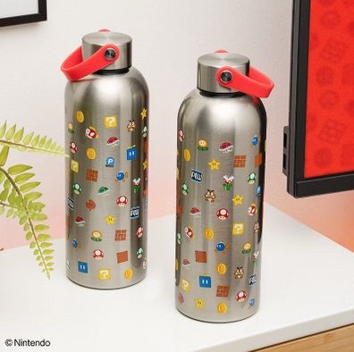 Botella Metal Mario Bros con agarradero