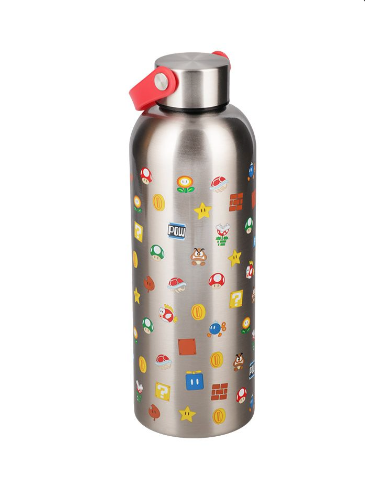 Botella Metal Mario Bros con agarradero