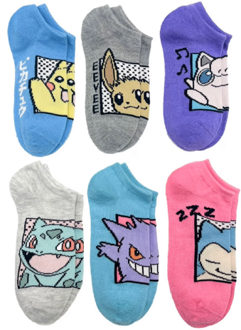 6 Pack Medias Pokemon Cortas