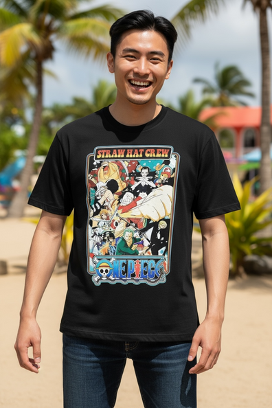 Franela Sueter Tshirt One Piece Negro