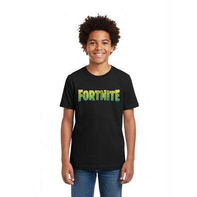 Sueter, Franela, Tshirt Fortnite Negra Logo para niños