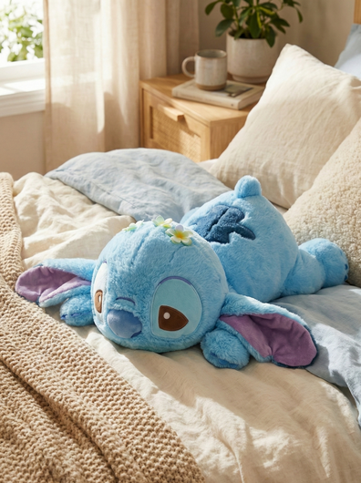Peluche Stitch Acostado con Flores
