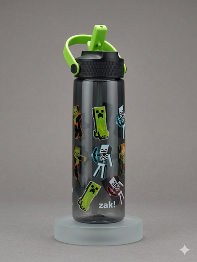Botella de agua Minecraft Negra