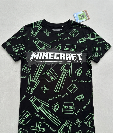 Sueter, Tshirt, Franela Minecraft Negro y verde