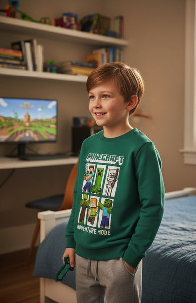 Abrigo sueter Minecraft manga larga