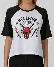 Franela Tshirt Mangas negras Hellfire Club Stranger Things