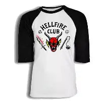 Franela Tshirt Mangas negras Hellfire Club Stranger Things