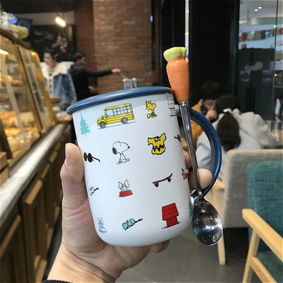 Taza con Tapa y Cuchara Snoopy