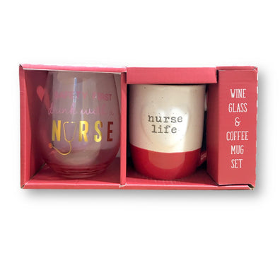 Set vaso de vino mas taza de café enfermera 2