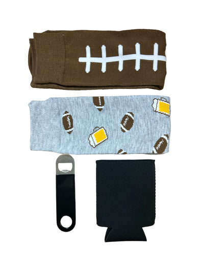 Futbol set 2 pares de medias de futbol americano, enfriador y destapador de botellas